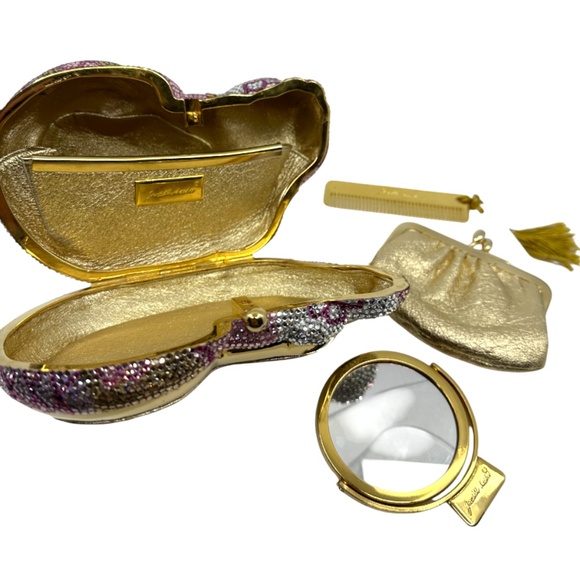 Judith Leiber Multi Color Resting Angel Cat Swarovski Minaudiere Clutch - Picture 14 of 14